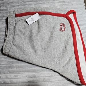 NWT- GAP Womans  Gray Joggers with Red Trim